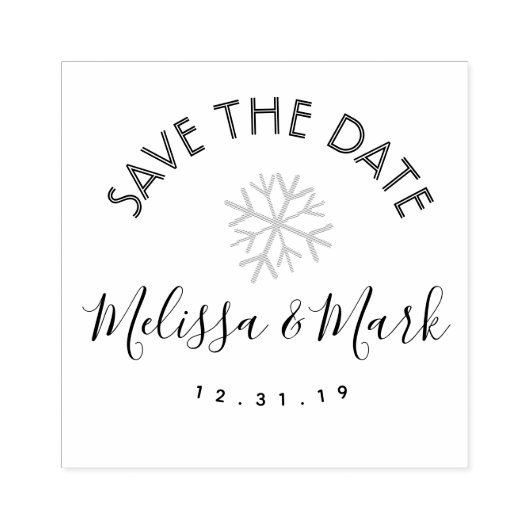 Snowflake Snowglobe Winter Save the Date Gummistempel (Prägung)