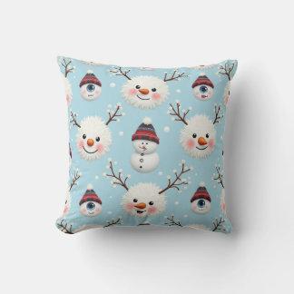 Snowflake Snowman Pillow Cushion Kissen