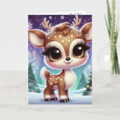 Snowflake Sparkle Baby Reindeer Karte (Vorderseite)