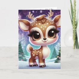 Snowflake Sparkle Baby Reindeer Karte