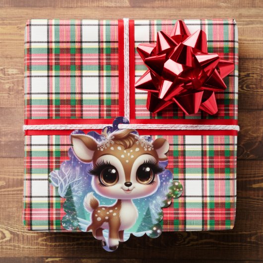 Snowflake Sparkle Baby Reindeer Ornament Karte (Insitu (Geschenk))