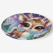 Snowflake Sparkle Baby Reindeer Pappteller (Schrägansicht)
