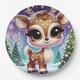 Snowflake Sparkle Baby Reindeer Pappteller