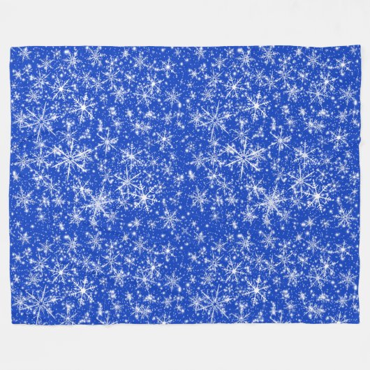 Snowflake Sparkle Nahtloses Muster Fleecedecke (Vorderseite (Horizontal))
