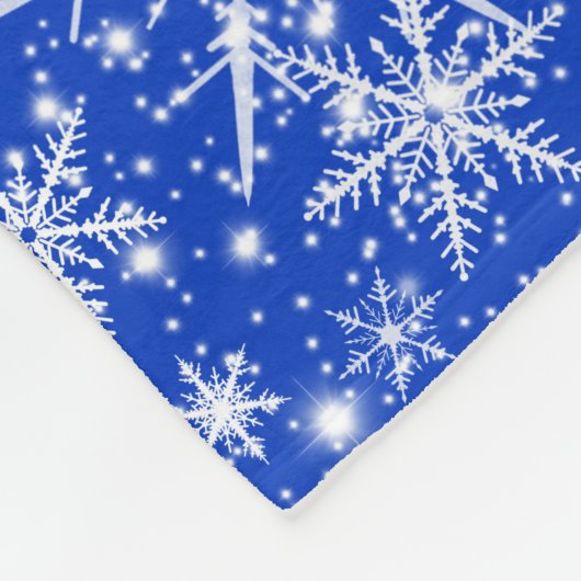 Snowflake Sparkle Nahtloses Muster Fleecedecke (Ecke)