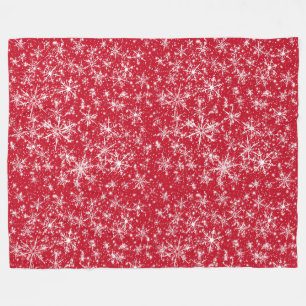 Snowflake Sparkle Nahtloses Muster Fleecedecke