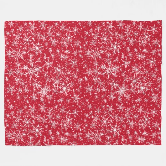 Snowflake Sparkle Nahtloses Muster Fleecedecke (Vorderseite (Horizontal))