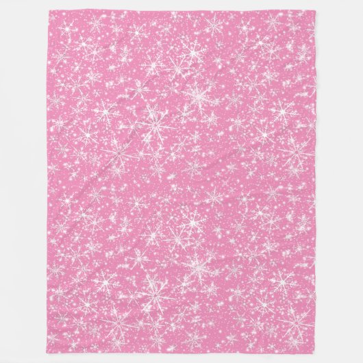 Snowflake Sparkle Nahtloses Muster Fleecedecke (Vorderseite)