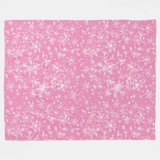 Snowflake Sparkle Nahtloses Muster Fleecedecke (Vorderseite (Horizontal))