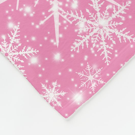 Snowflake Sparkle Nahtloses Muster Fleecedecke (Ecke)