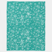 Snowflake Sparkle Nahtloses Muster Fleecedecke (Vorderseite)