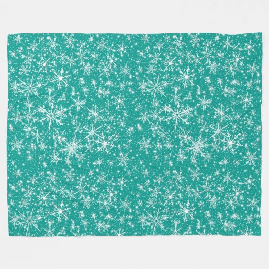 Snowflake Sparkle Nahtloses Muster Fleecedecke (Vorderseite (Horizontal))