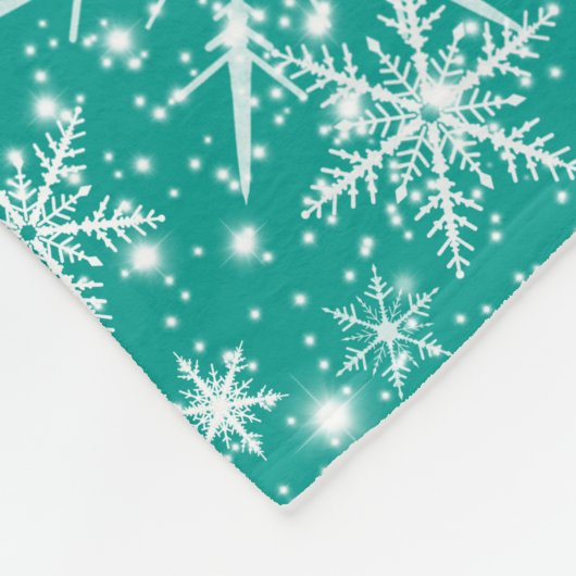 Snowflake Sparkle Nahtloses Muster Fleecedecke (Ecke)