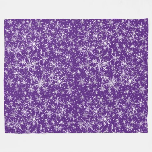 Snowflake Sparkle Nahtloses Muster Fleecedecke (Vorderseite (Horizontal))