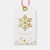 Snowflake | Spaß Weihnachten White & Gold Mini Geschenkanhänger (Vorderseite)