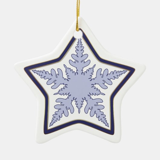 Snowflake Star Christmas Keramik Ornament (Vorne)