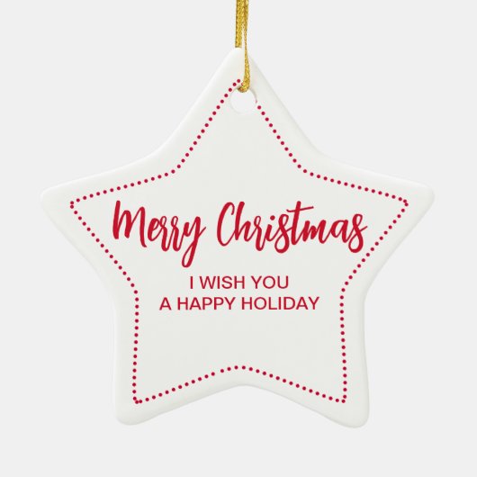 Snowflake Star Christmas Keramik Ornament (Hinten)