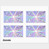 Snowflake Star Glitter Weihnachtskarte Rechteckiger Aufkleber (Blatt)