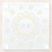 Snowflake Star Holiday Gold Silver Lacy Circle Glasuntersetzer (Rückseite)