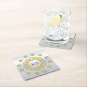 Snowflake Star Holiday Gold Silver Lacy Circle Rechteckiger Pappuntersetzer (Vor Ort)