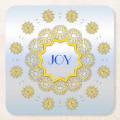 Snowflake Star Holiday Gold Silver Lacy Circle Rechteckiger Pappuntersetzer (Vorderseite)