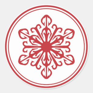 Snowflake Stickers - Rot