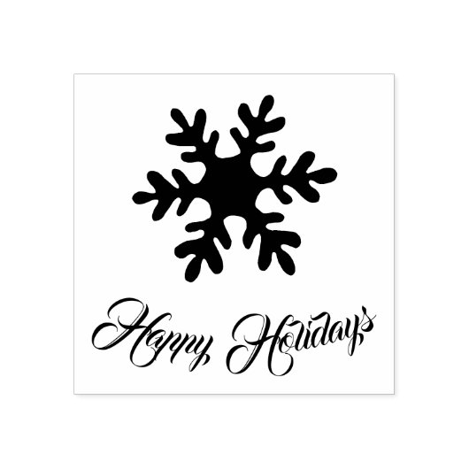 Snowflake Stilvolle Script Happy Holiday Gummistempel (Prägung)