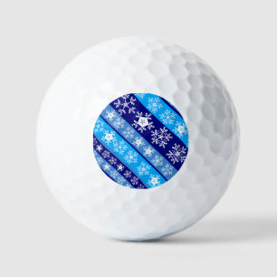 Snowflake Stripes Blue Golfball