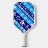 Snowflake Stripes Blue Pickleball Schläger (Rückseite)