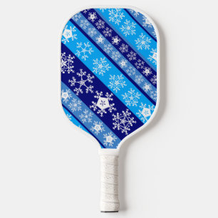 Snowflake Stripes Blue Pickleball Schläger