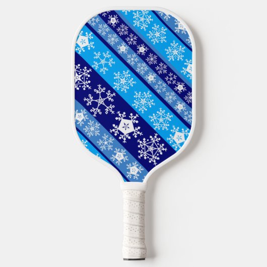 Snowflake Stripes Blue Pickleball Schläger (Vorderseite)