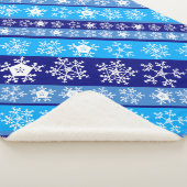 Snowflake Stripes Sherpa Blanket Sherpadecke (3/4)