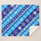 Snowflake Stripes Sherpa Blanket Sherpadecke (Vorderseite (Horizontal))