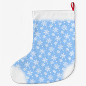 Snowflake Strumpf Custom Blue Weihnachten Strumpf Großer Weihnachtsstrumpf (Rückseite)