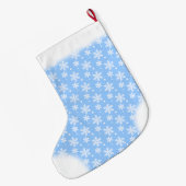 Snowflake Strumpf Custom Blue Weihnachten Strumpf Großer Weihnachtsstrumpf (Rückseite (Hängend))