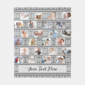 Snowflake Sweater 24 Foto Collage Grauer Name Fleecedecke (Vorderseite)