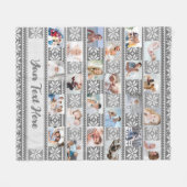 Snowflake Sweater 24 Foto Collage Grauer Name Fleecedecke (Vorderseite (Horizontal))