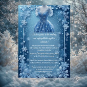 Snowflake Sweet 16 Ice Blue Silver Snow Rhinestone Einladung