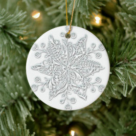 Snowflake Swirl Keramik Ornament