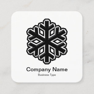 Snowflake Symbol - Schwarz Quadratische Visitenkarte