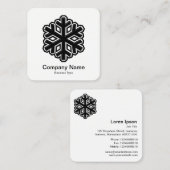 Snowflake Symbol - Schwarz Quadratische Visitenkarte (Vorne/Hinten)
