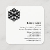 Snowflake Symbol - Schwarz Quadratische Visitenkarte (Rückseite)