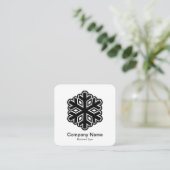 Snowflake Symbol - Schwarz Quadratische Visitenkarte (Stehend Vorderseite)