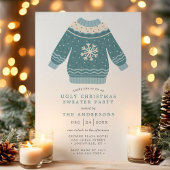 Snowflake Tacky Ugly Christmas Sweater Party Einladung