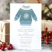 Snowflake Tacky Ugly Christmas Sweater Party Einladung