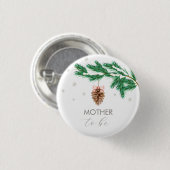 Snowflake Tannenzapfen Mutter werdende Baby Shower Button (Vorne & Hinten)