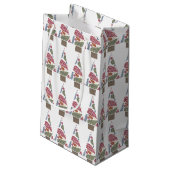 Snowflake Teardrope Tree Kleine Geschenktasche Geschenktüte (Rückseite Schrägansicht)