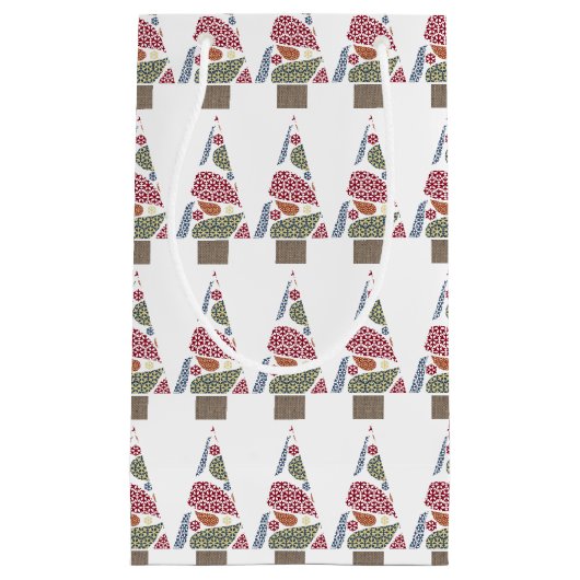 Snowflake Teardrope Tree Kleine Geschenktasche Geschenktüte (Vorderseite)