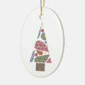 Snowflake Teardrops Bäume Weihnachten Ornam Keramik Ornament (Links)