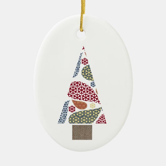 Snowflake Teardrops Bäume Weihnachten Ornam Keramik Ornament (Vorne)